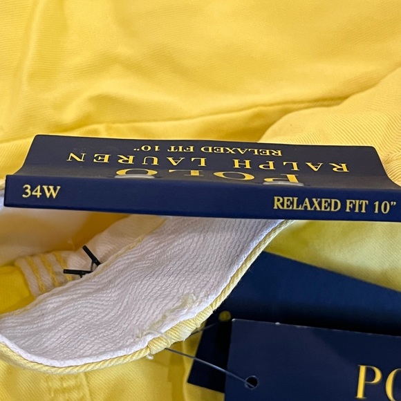 NWT Men’s Yellow Polo Ralph Lauren Relaxed Fit 10” Shorts - Picture 7 of 8